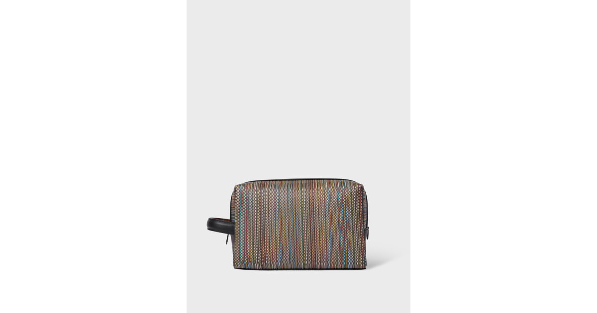 Multistripe 'Signature Stripe' Coated Canvas Wash Bag