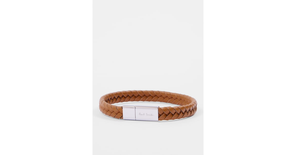 アクセサリー Paul Smith Tan Braided Leather Bracelet