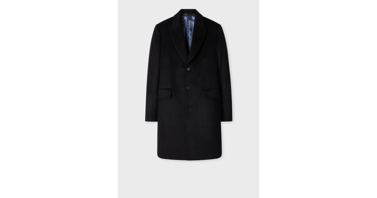 Men's Black Cashmere Epsom Coat