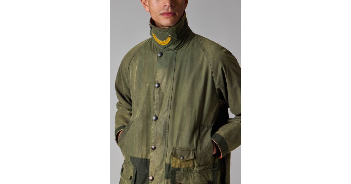 Paul Smith Loves Barbour - Re-Loved Green Bedale Waxed Jacket