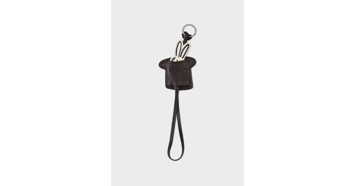 Rabbit in a Hat' Leather Keyring