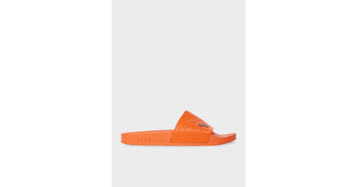 Men's Orange Zebra 'Zed' Slides