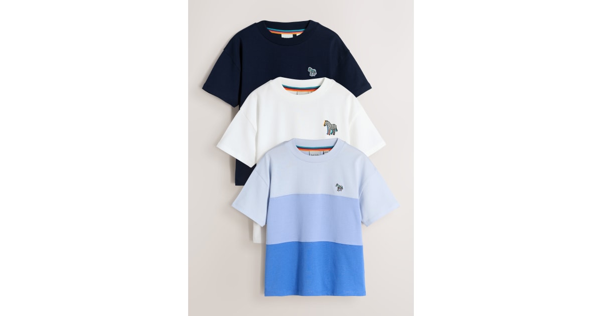 Paul Smith 3点セット 3-13 Years Mixed Zebra Logo T-Shirts 3 Pack