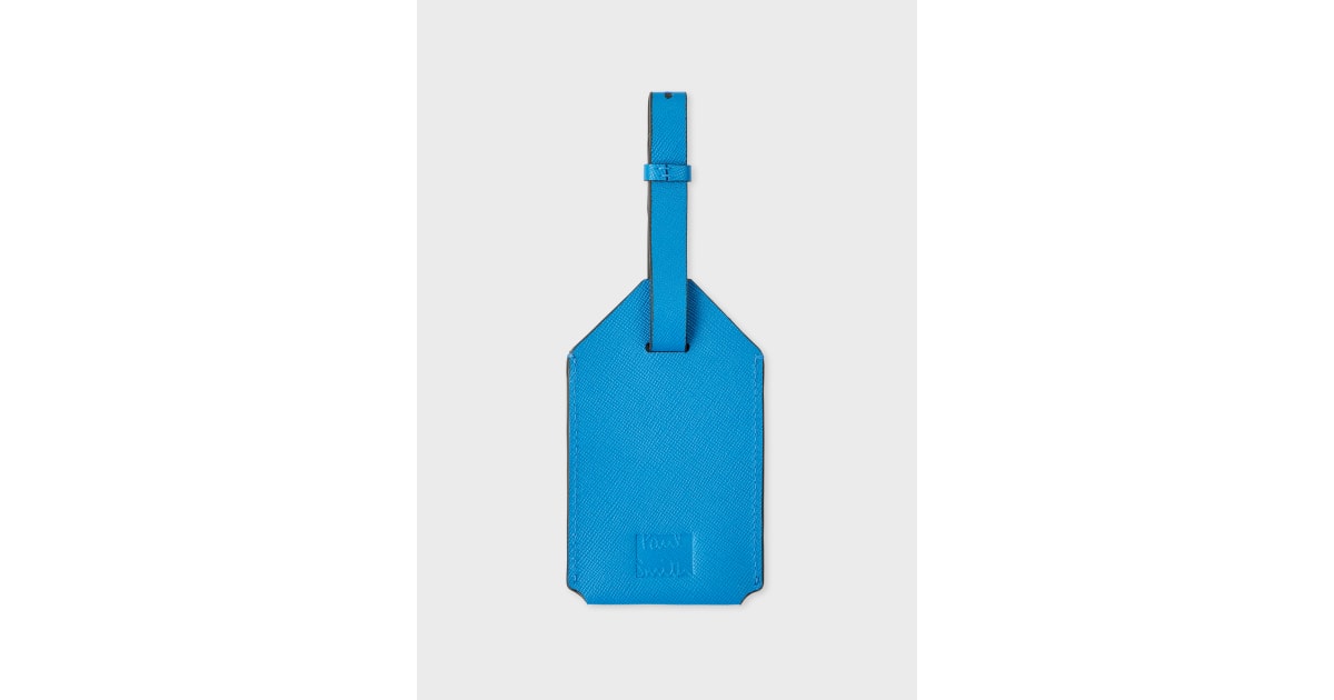 Bright Blue Leather Luggage Tag Paul Smith