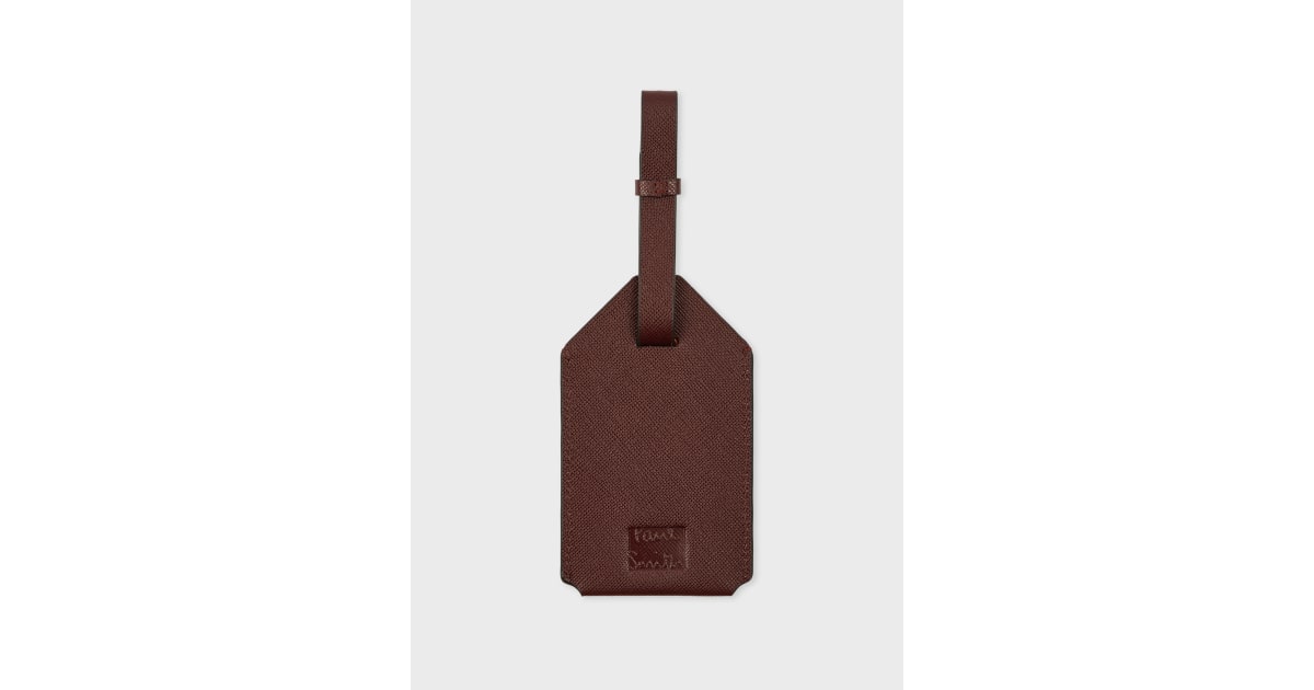 Dark Brown Leather Luggage Tag Paul Smith