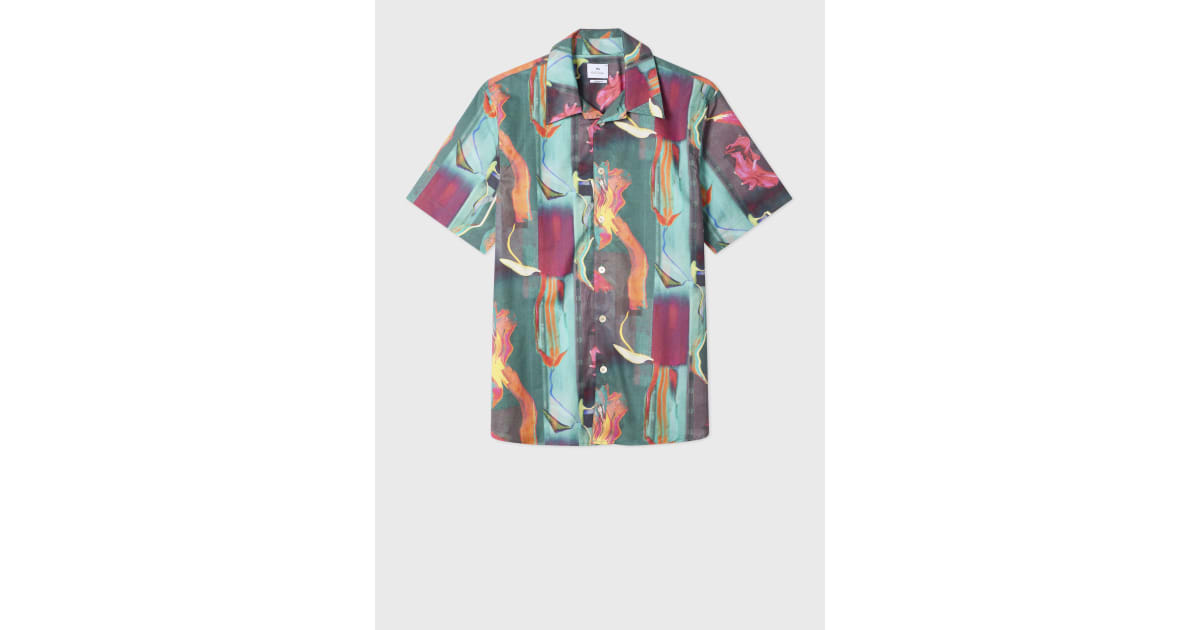 Men's 'Glitch Floral' Print Shirt