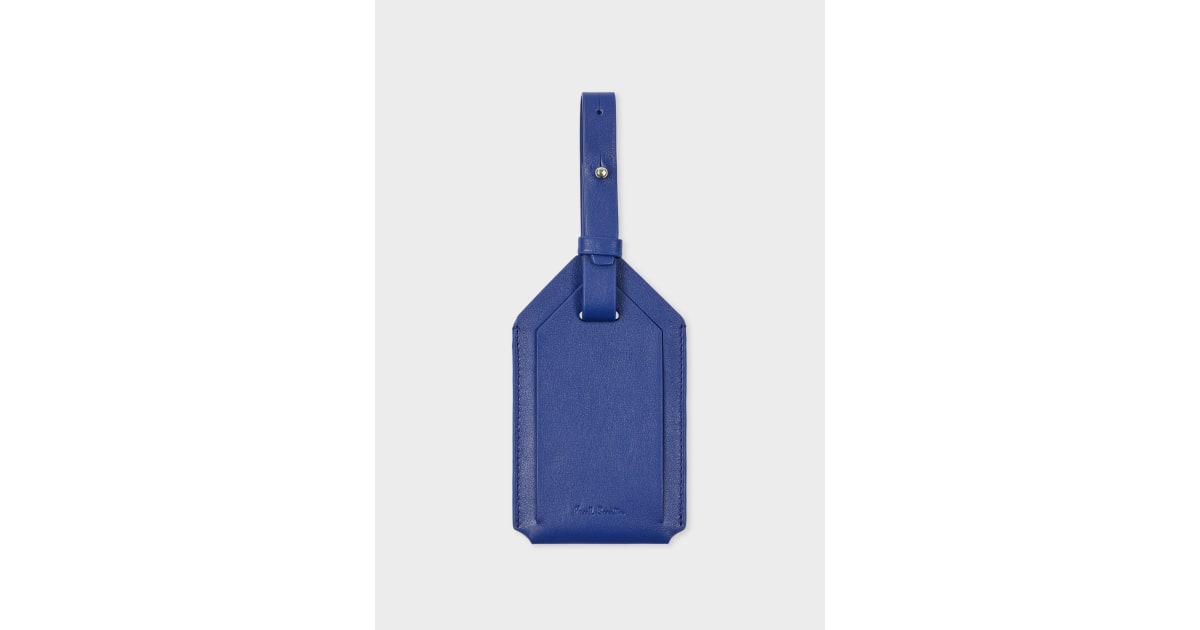 Cobalt Leather Luggage Tag