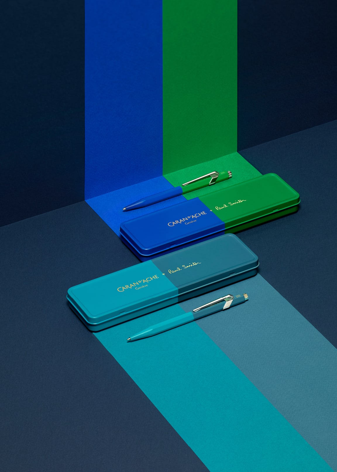 筆記具 PaulSmith&CARAND'ACHE Signature Stripe Notebook & Caran d'Ache Pen Gift Set