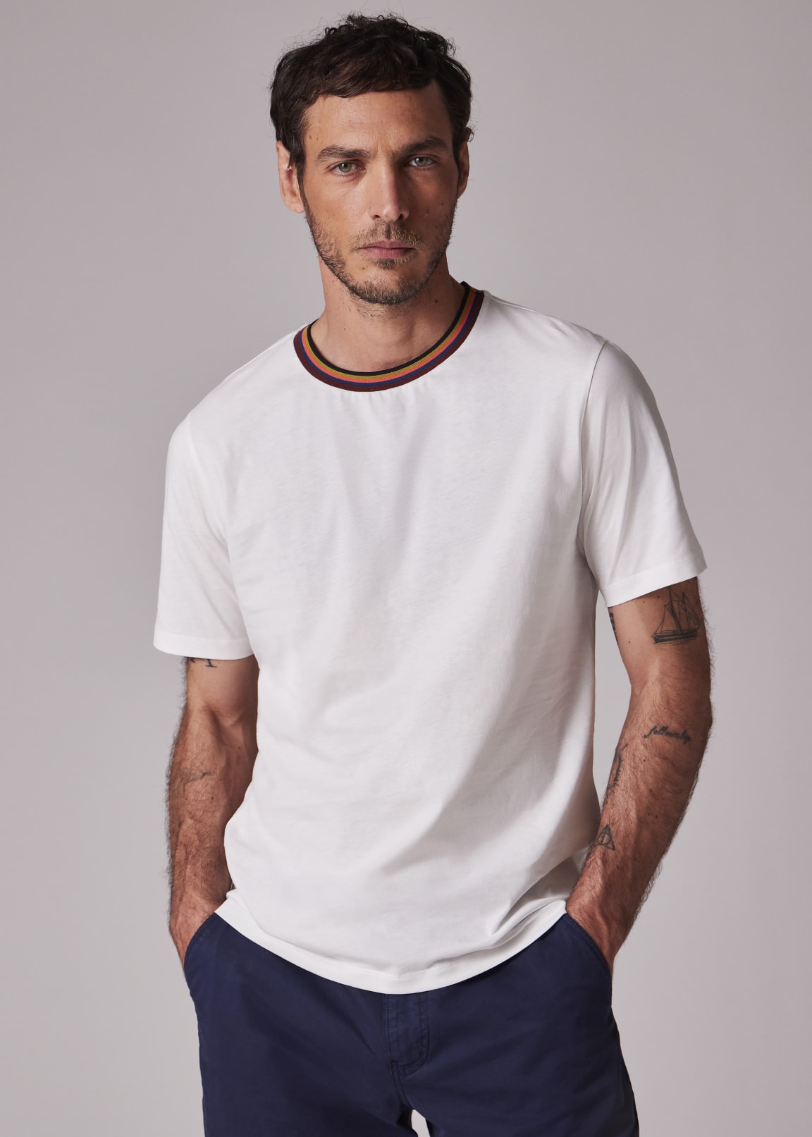 Men's Dark Navy Garment-Dyed Stretch Pima-Cotton Shorts