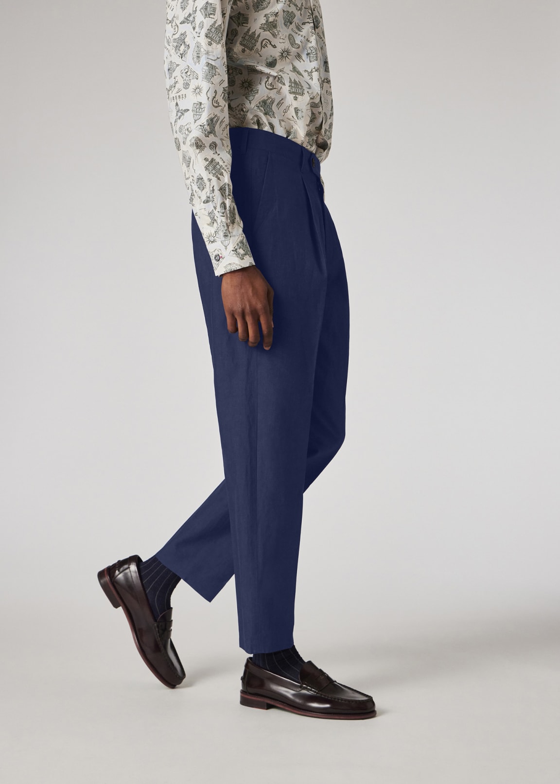 Men's Indigo Cotton-Linen Work Jacket