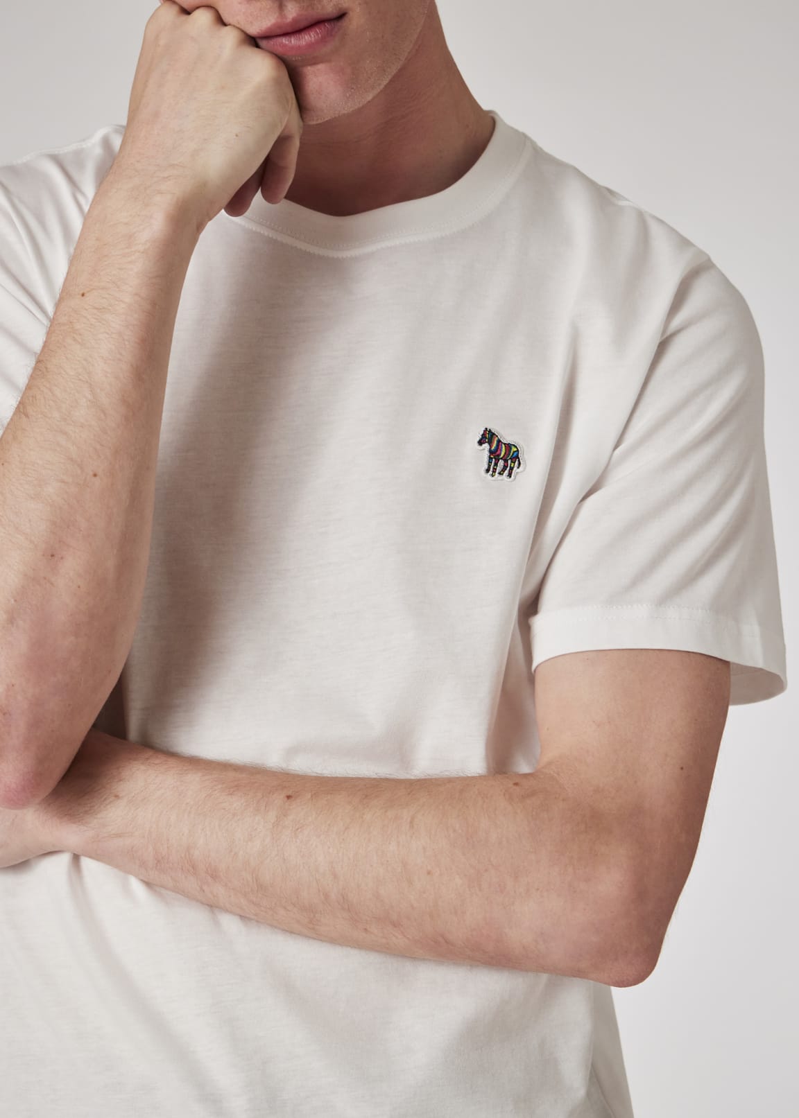 Men's Grey Cotton Zebra Logo Sweatshirt