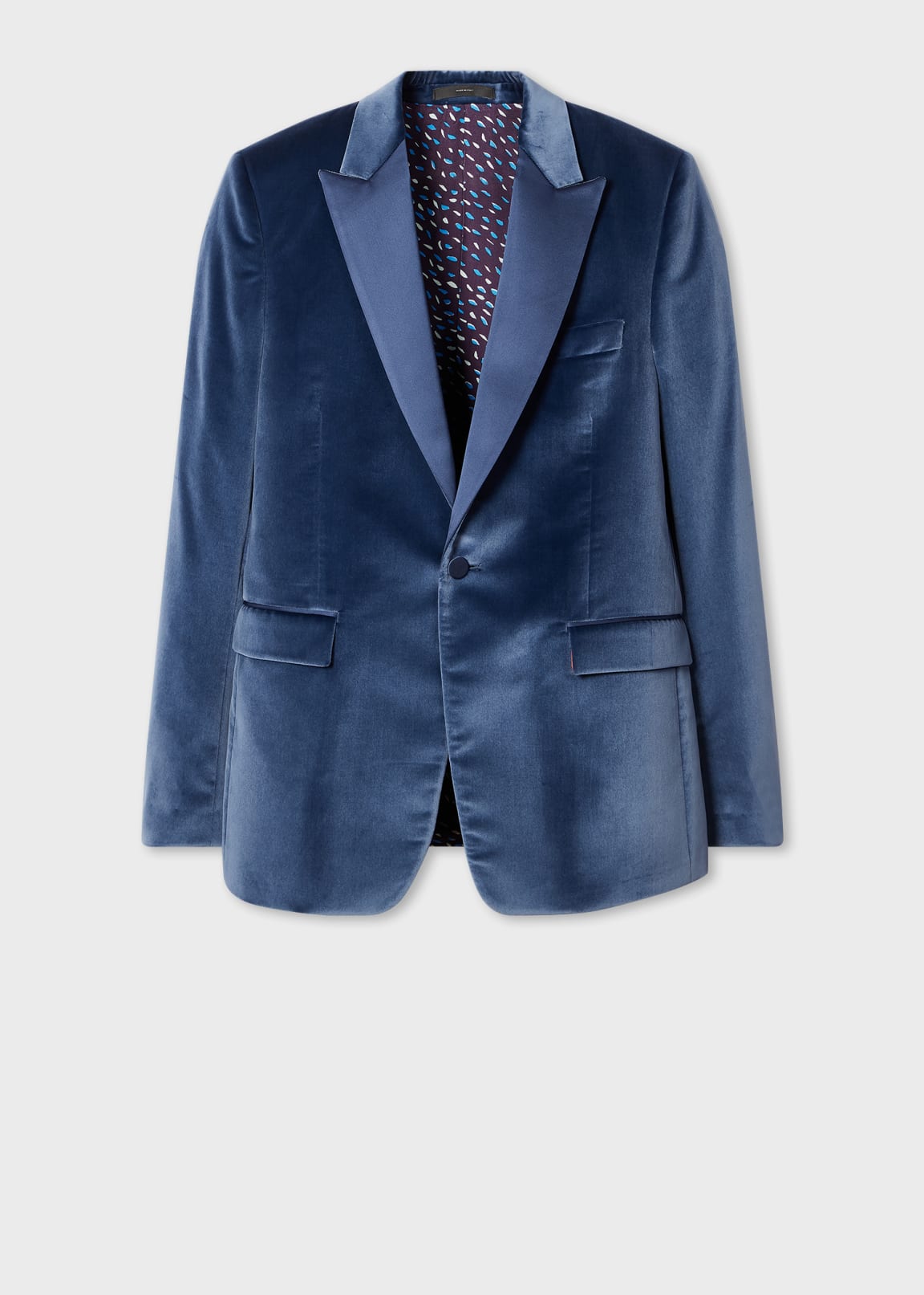 The Soho - Tailored-Fit Blue Velvet Suit