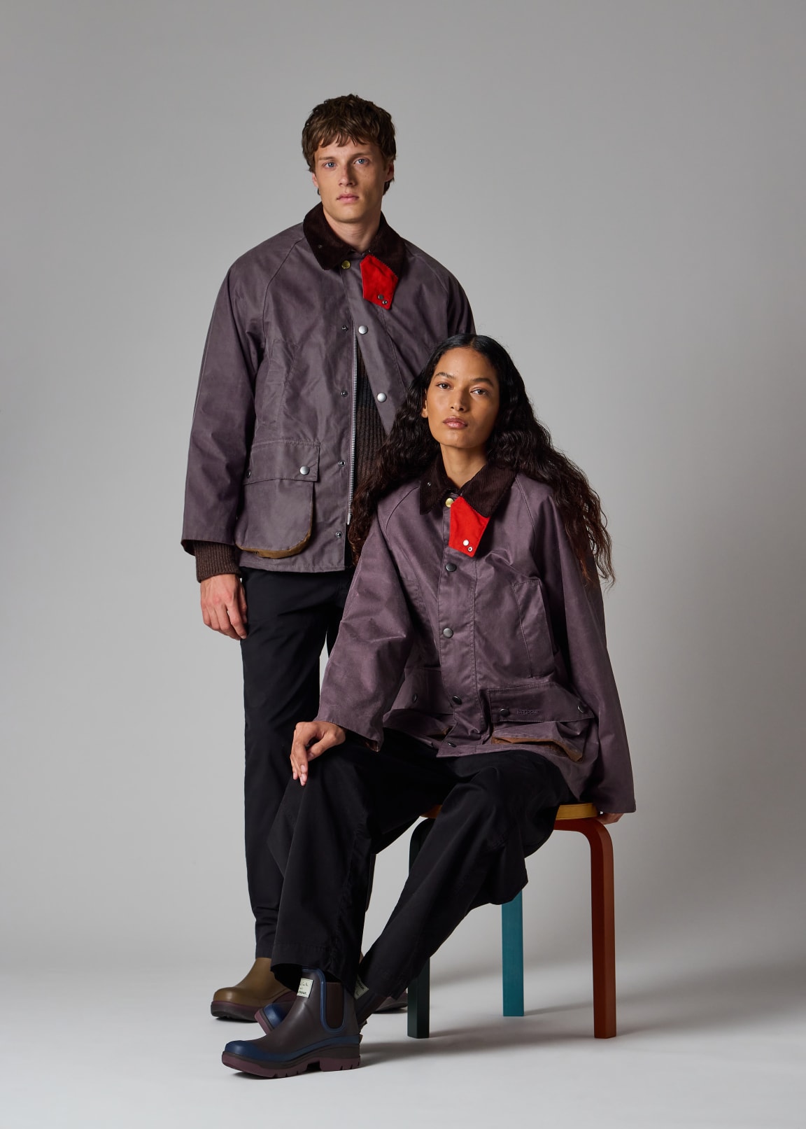 Paul Smith loves Barbour - Grey Lilac Waxed Hood