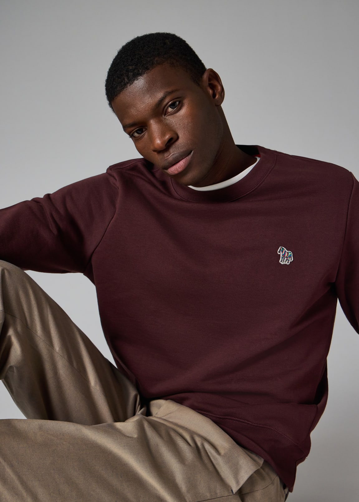 Black Cotton Embroidered Zebra Logo Sweatshirt