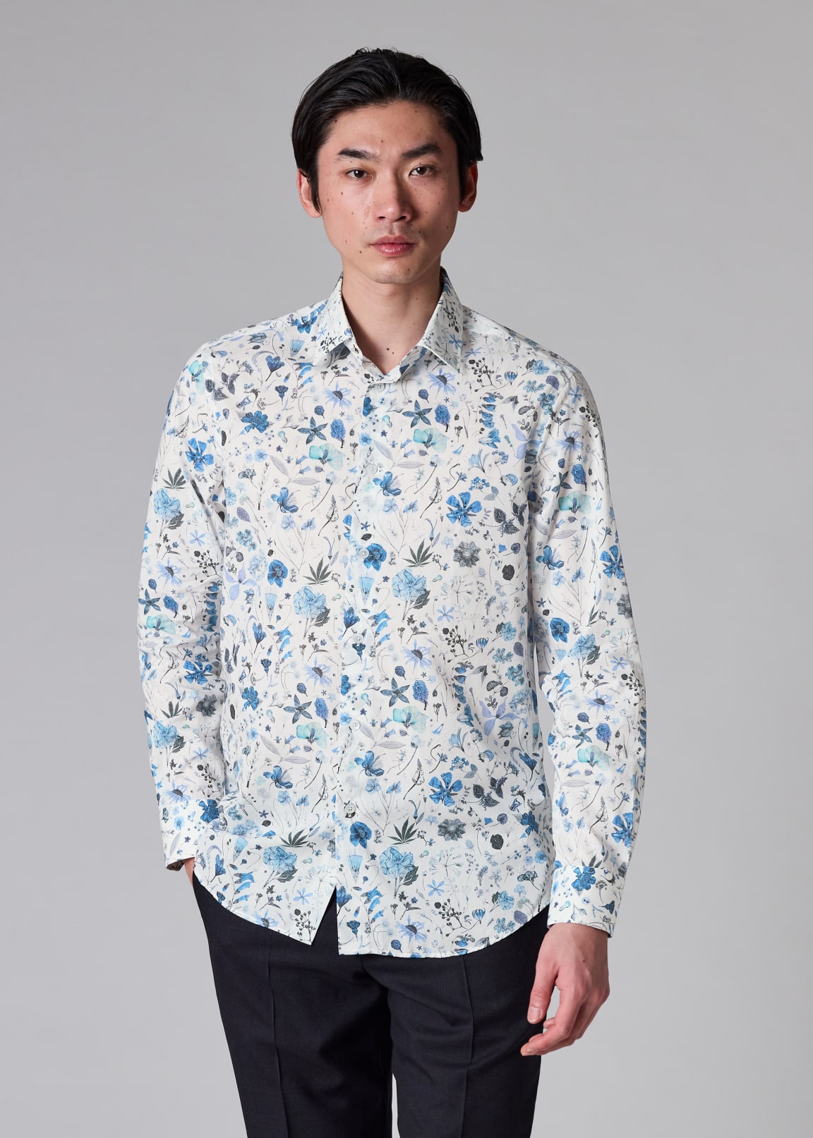 white christmas dresses Regal Blue and White Formal/Casual Stripes Premium Cotton Shirt For Men main image 1
