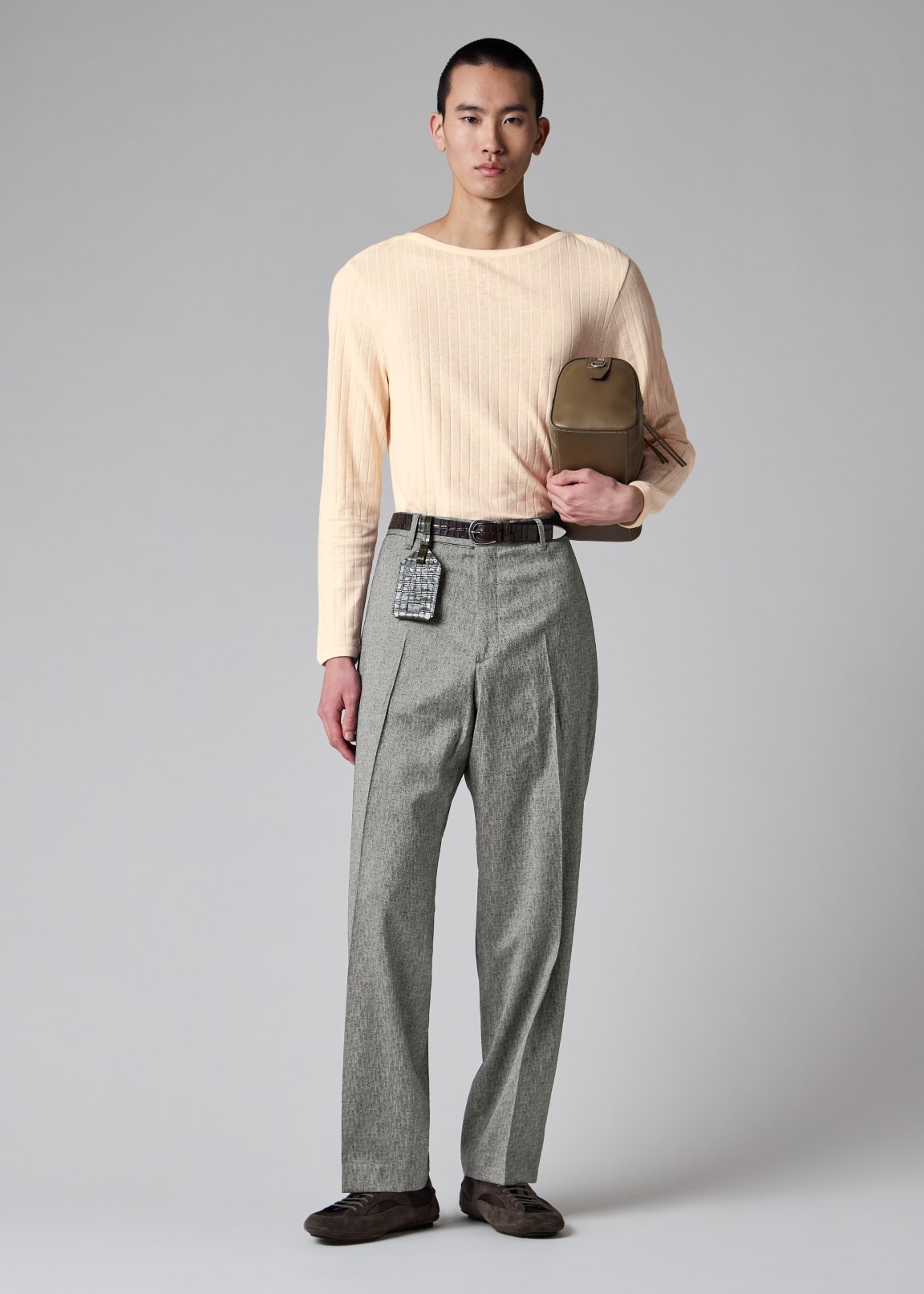Paul Smith 合成皮革 ドラムバッグ Brown Leather Crossbody Paul Smith