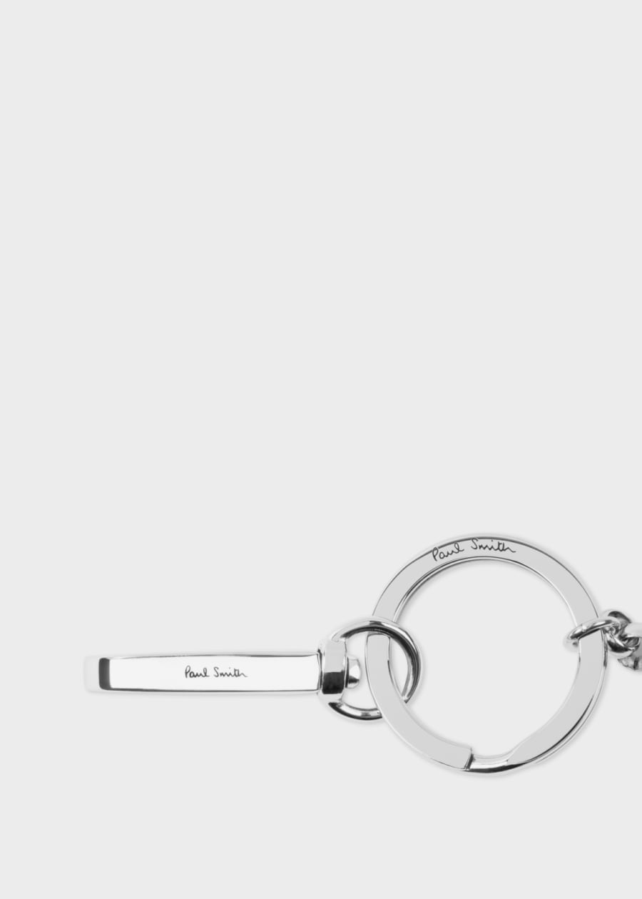 Signature Stripe Tag Metal Keyring