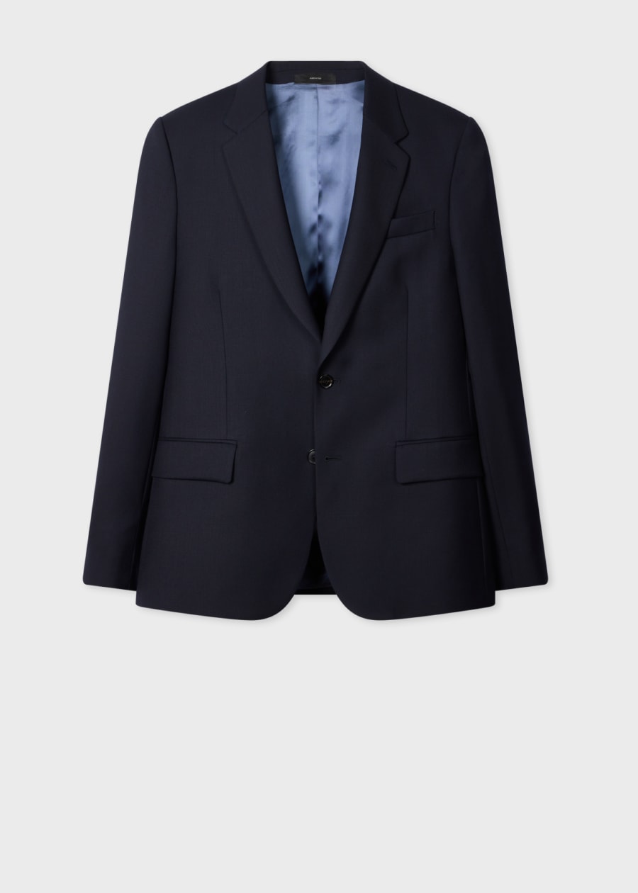 Men's Mid-Fit Navy Stretch Organic Cotton Unlined Blazer