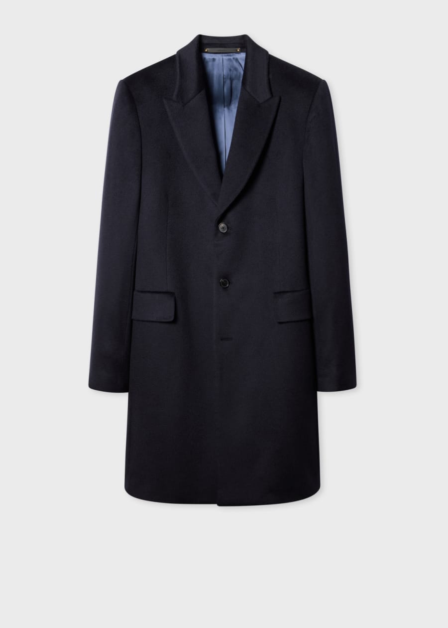 Men's Taupe Wool-Cashmere Overcoat