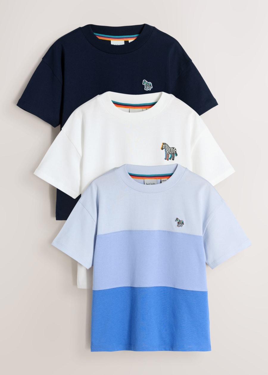 3-13 Years Mixed Zebra Logo T-Shirts 3 Pack