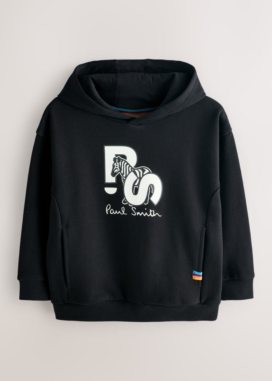 2-13 Years Navy Zebra Logo Hoodie