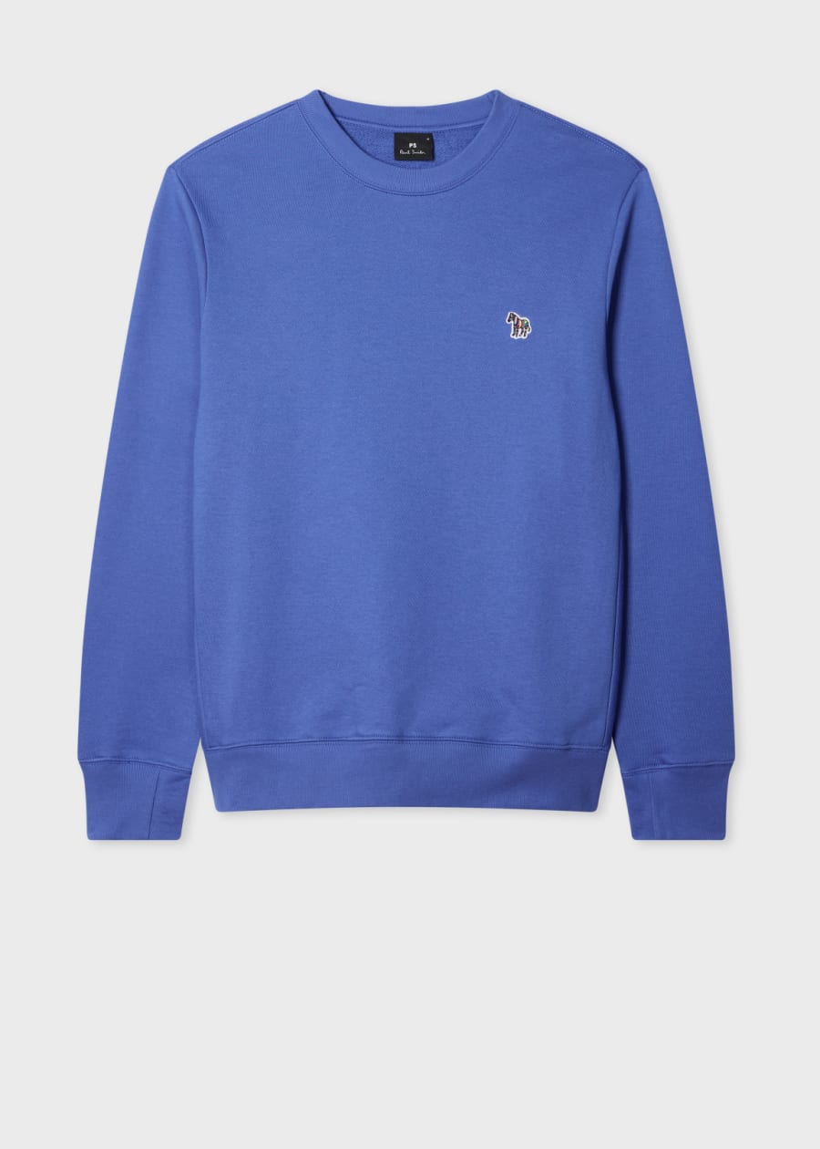 Men's Royal Blue Organic Cotton Zebra Logo Sweater