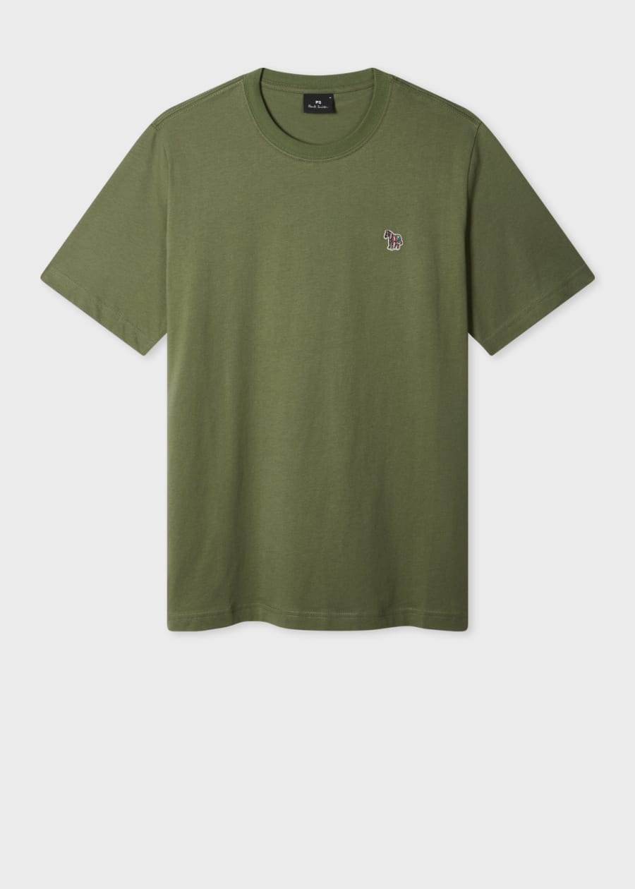 Men's Navy Cotton Zebra Logo T-Shirt