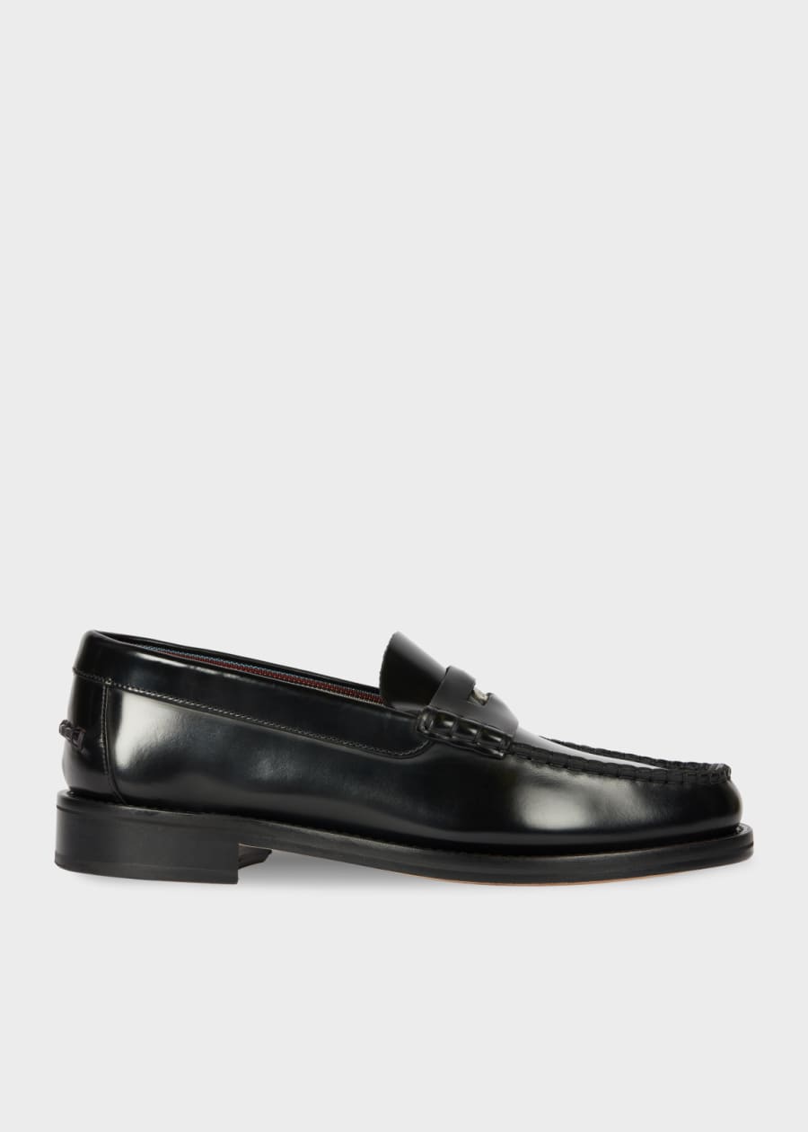 Paul Smith ブラック ローファー 10 Men's Black Leather 'Pierce' Loafers