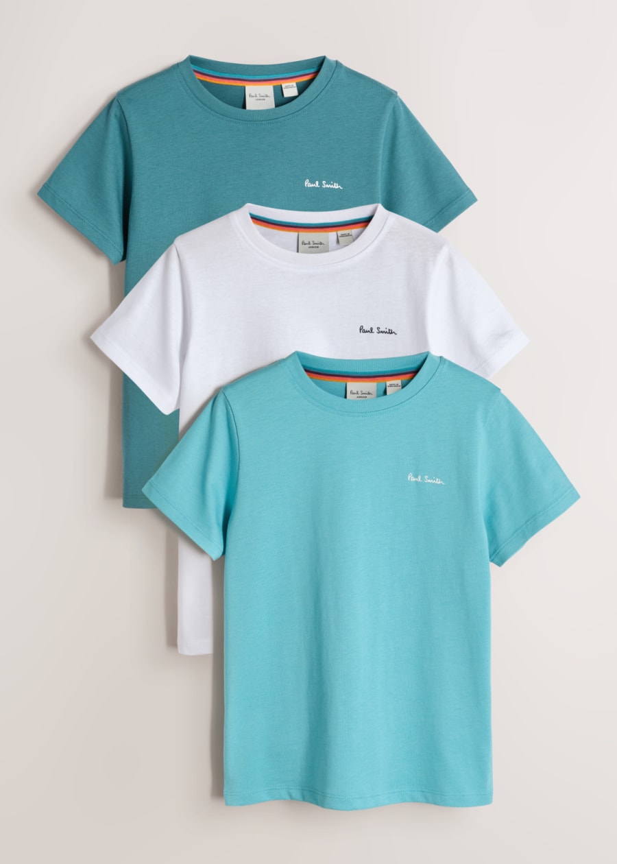 Paul Smith 3点セット 3-13 Years Maroon, White & Blue Zebra T-Shirts 3 Pack