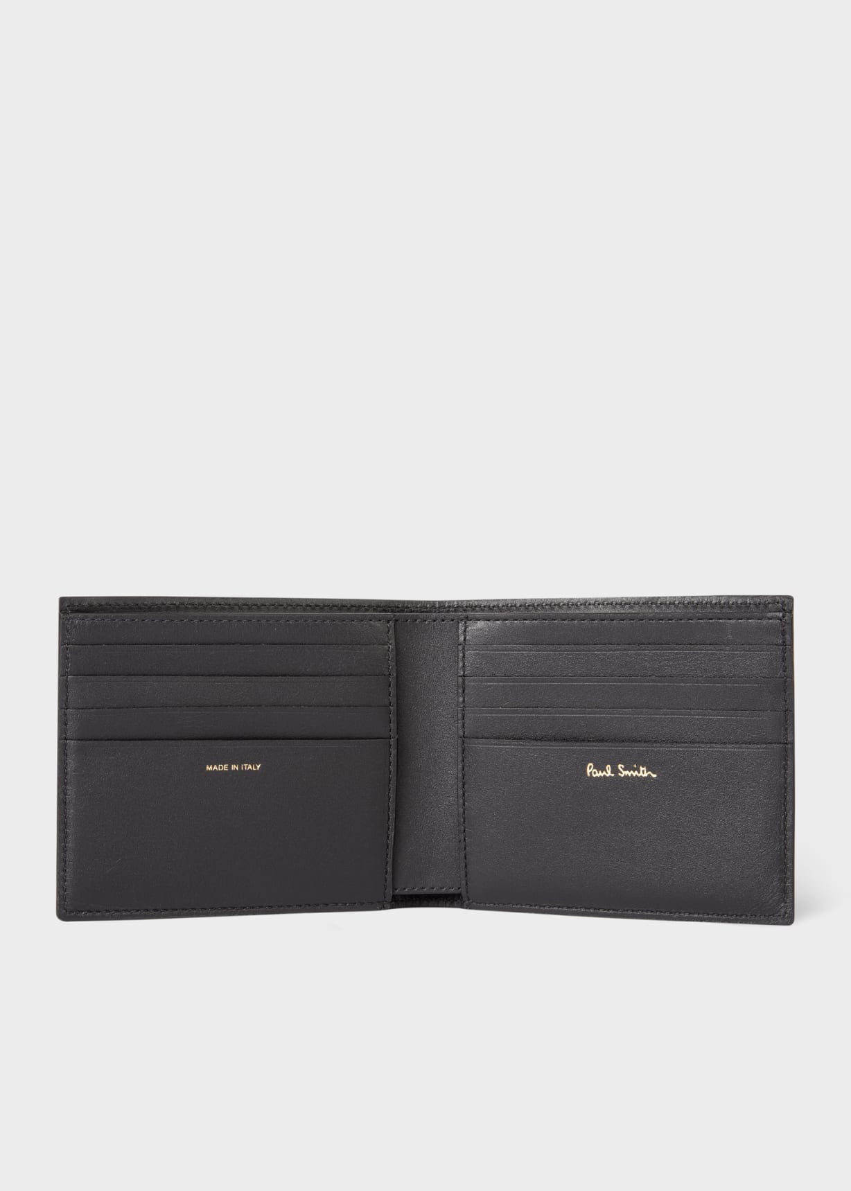 Black Leather Leather Monogrammed Billfold Wallet