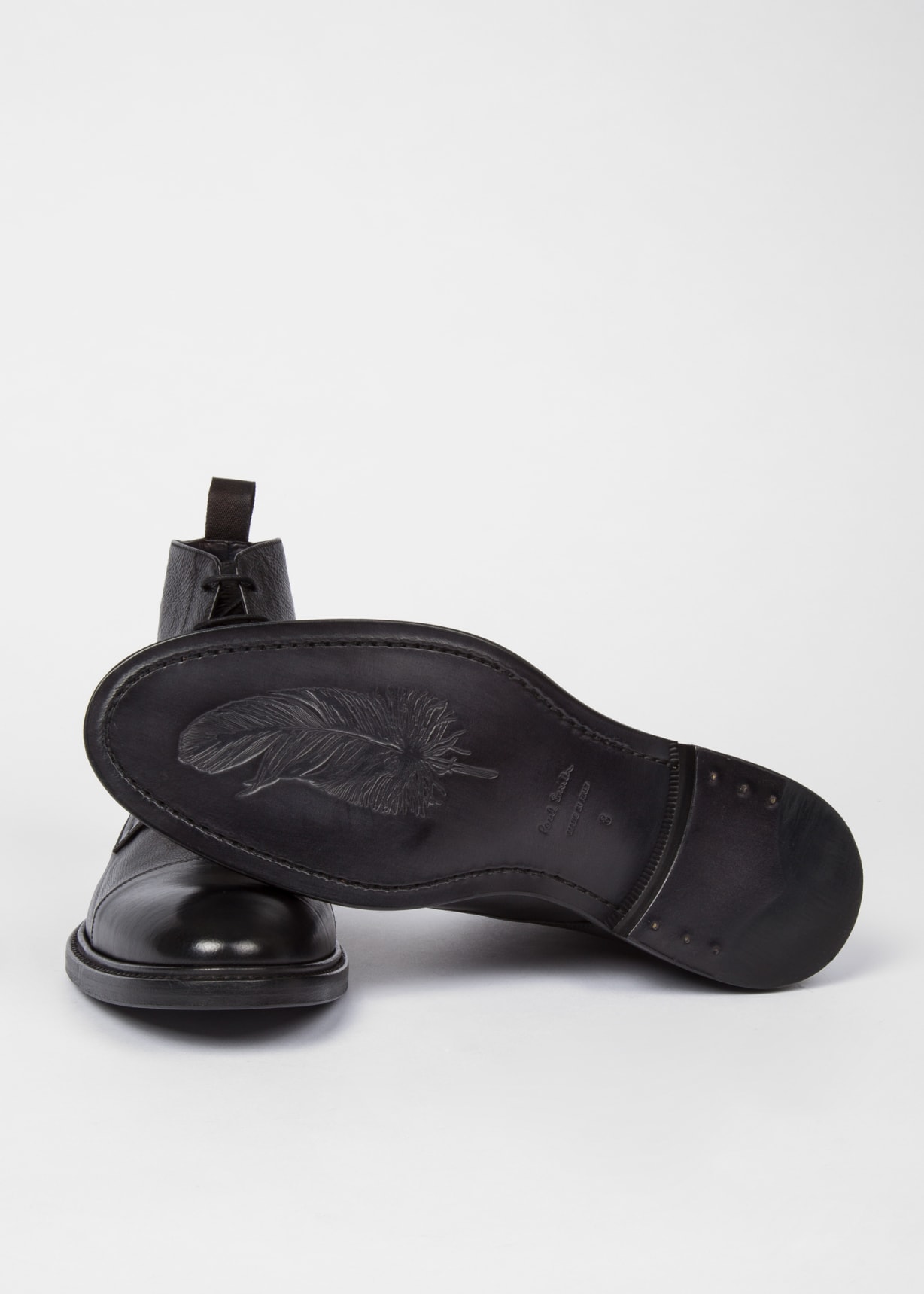 Men's Dip-Dyed Black Calf Leather 'Jarman' Boots