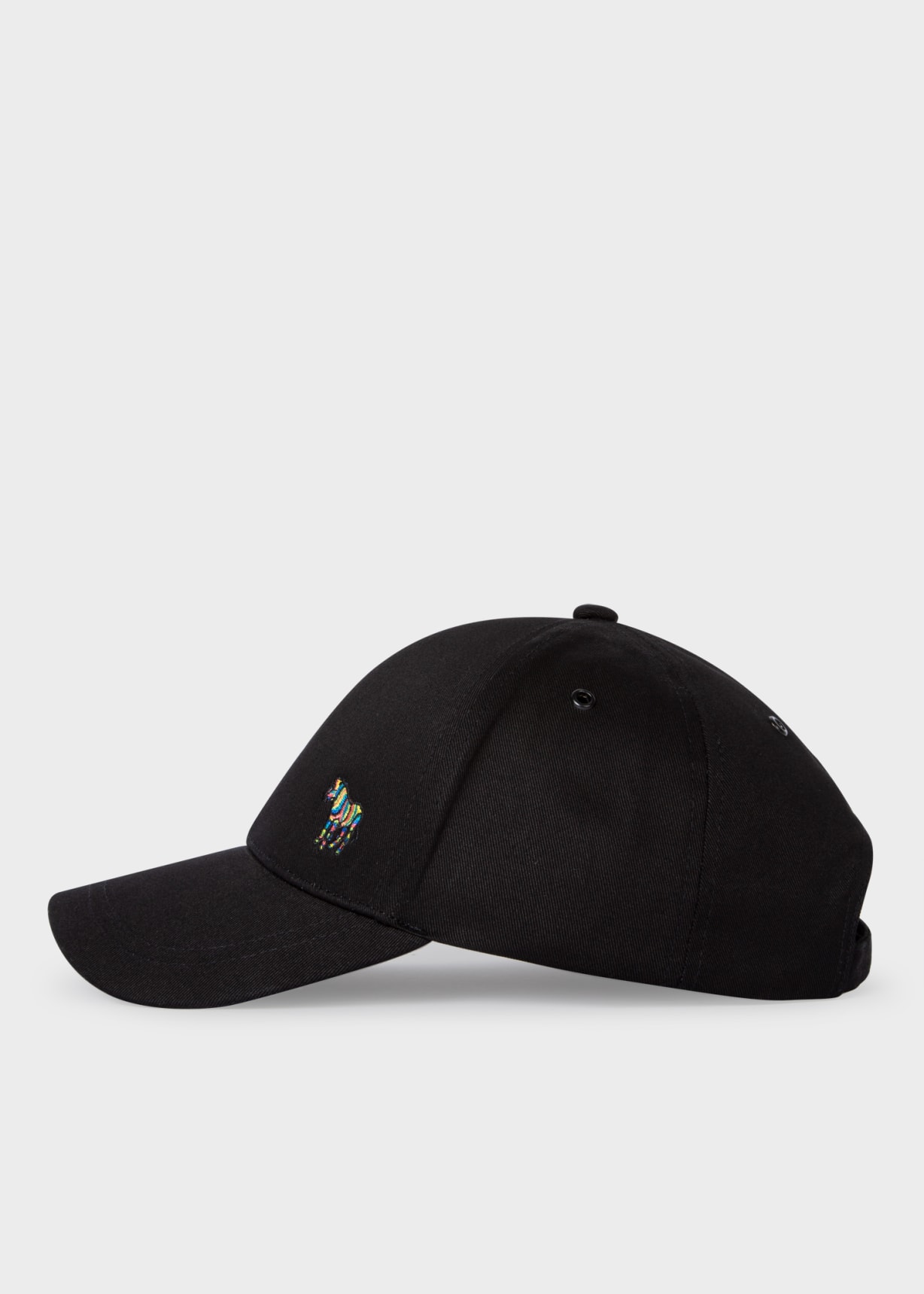 Men's Black Cotton 'Zebra' Logo Baseball Cap