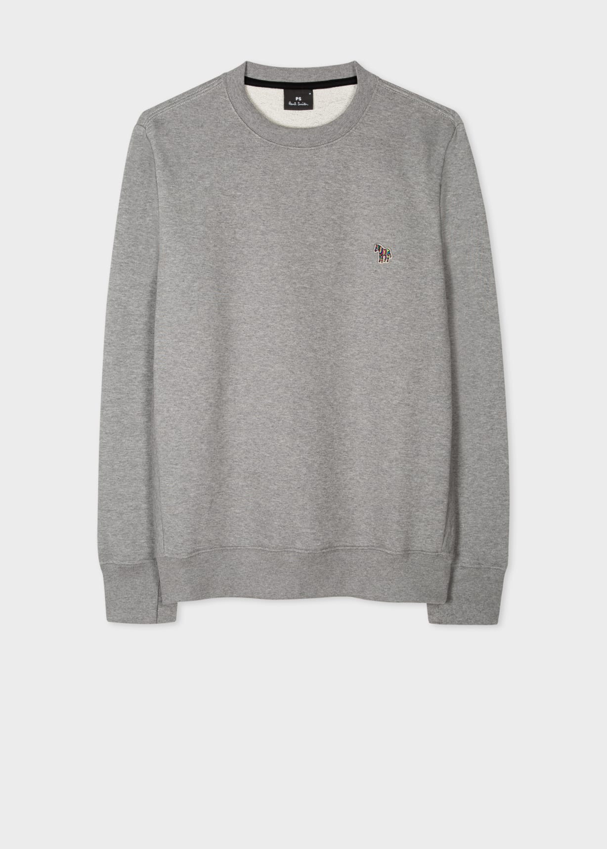 Men's Grey Cotton Zebra Logo Sweatshirt