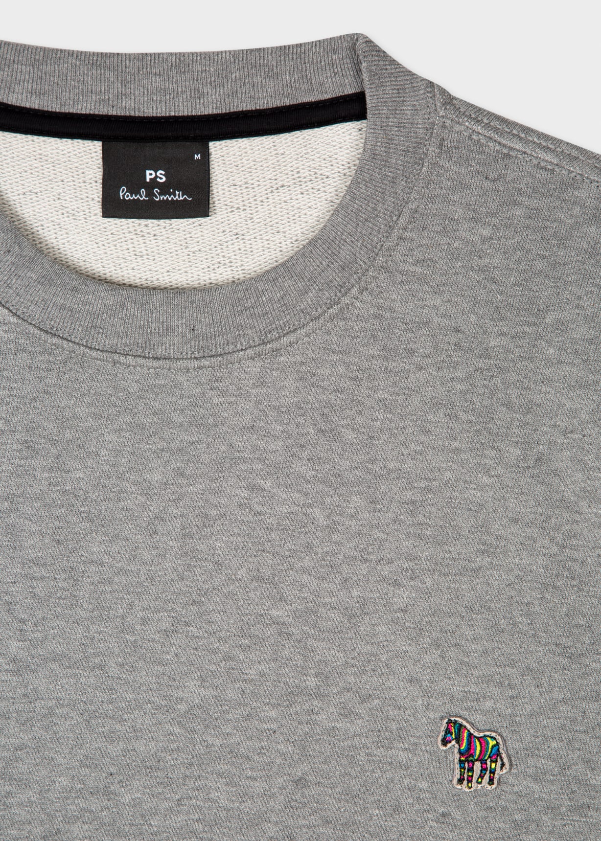 Men's Grey Cotton Zebra Logo Sweatshirt