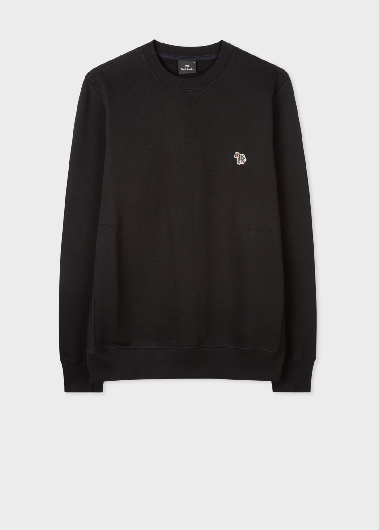 Black Cotton Embroidered Zebra Logo Sweatshirt