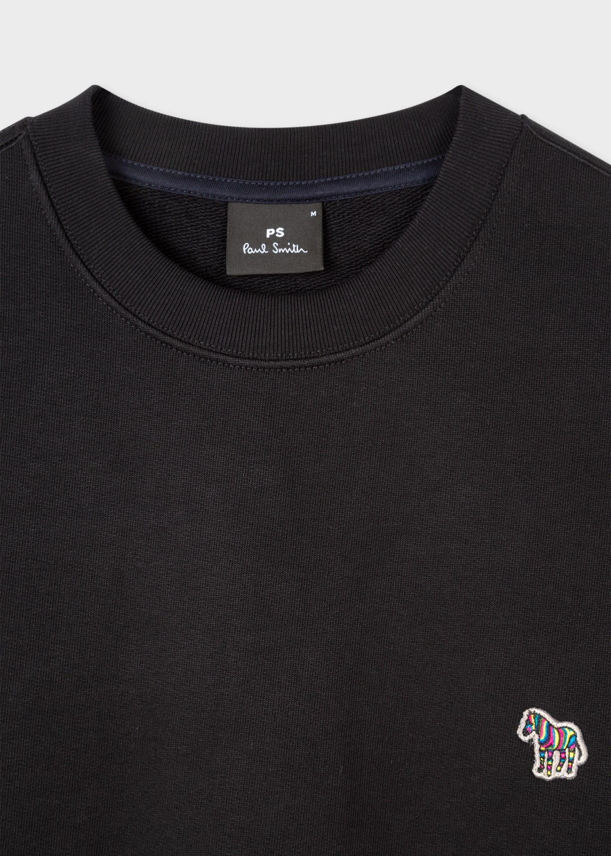Black Cotton Embroidered Zebra Logo Sweatshirt