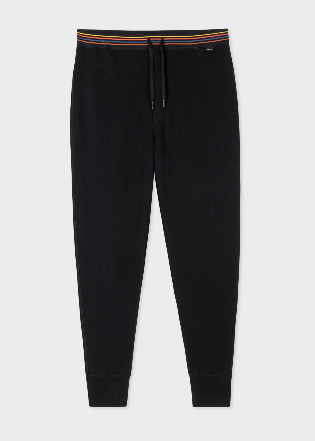 Black Cotton 'Artist Stripe' Lounge Pants