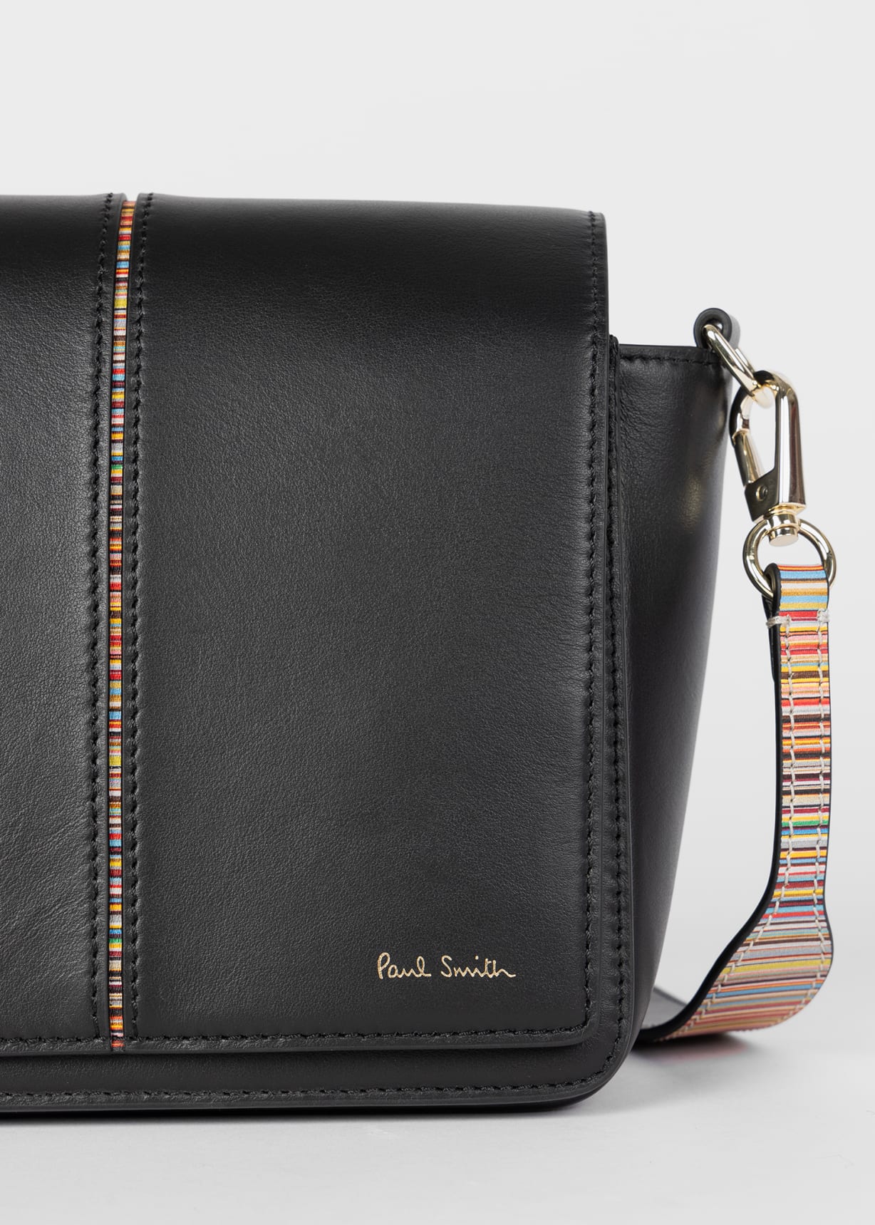 k*0様 Paul Smith ショルダーバッグ Women's Black Leather 'Signature Stripe' Cross-Body Bag