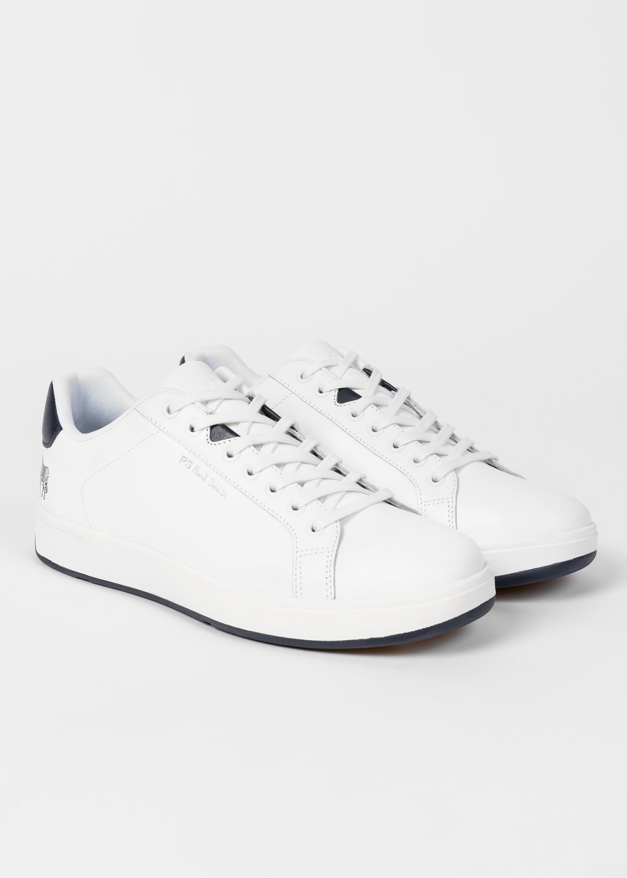 Men's White Leather 'Albany' 'Zebra' Trainers