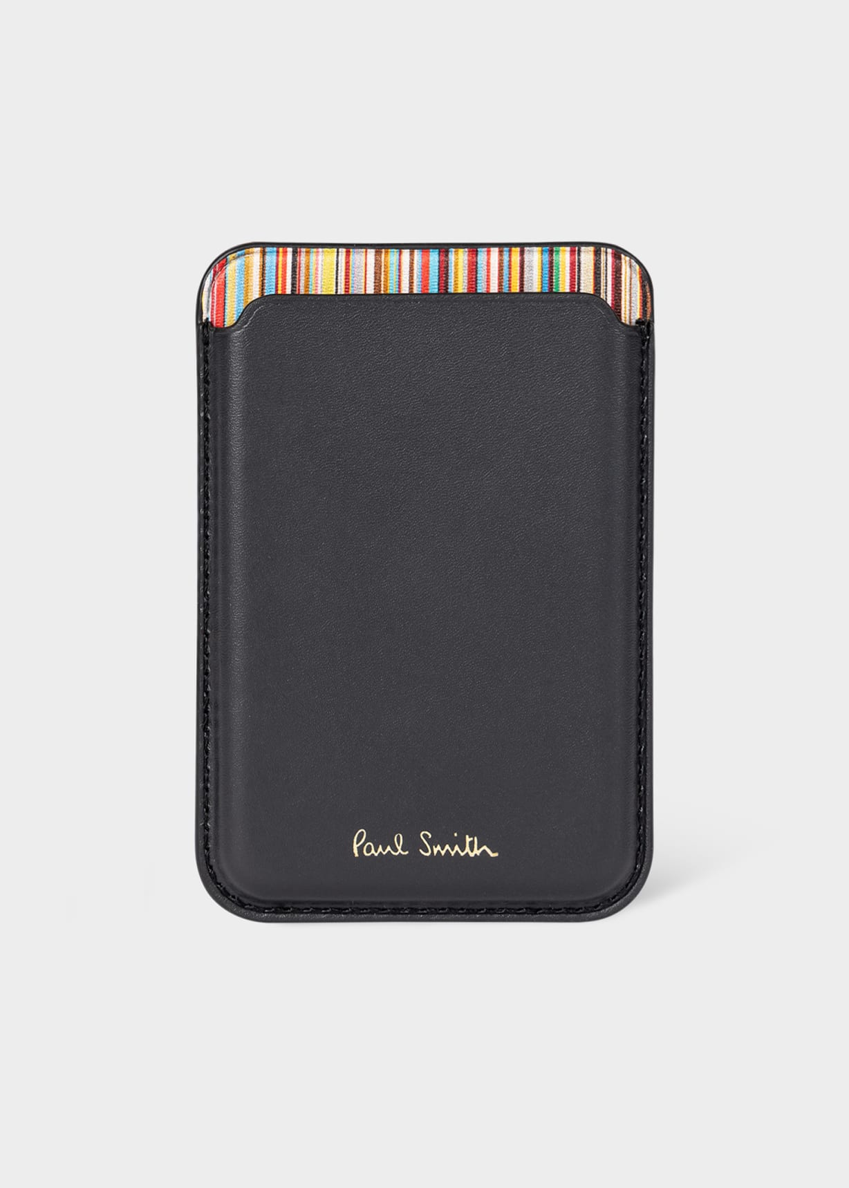 iPhone 15 Pro MagSafe Black Leather Credit Card Case
