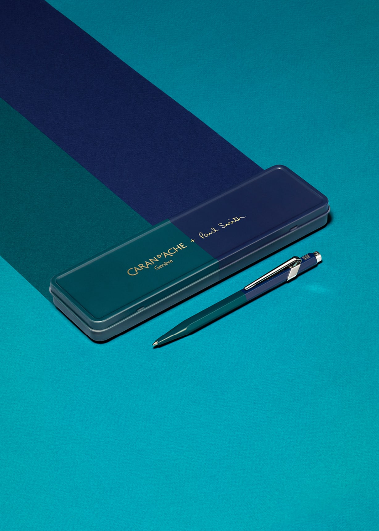 Caran d'Ache + Paul Smith - 849 Green & Navy Ballpoint Pen
