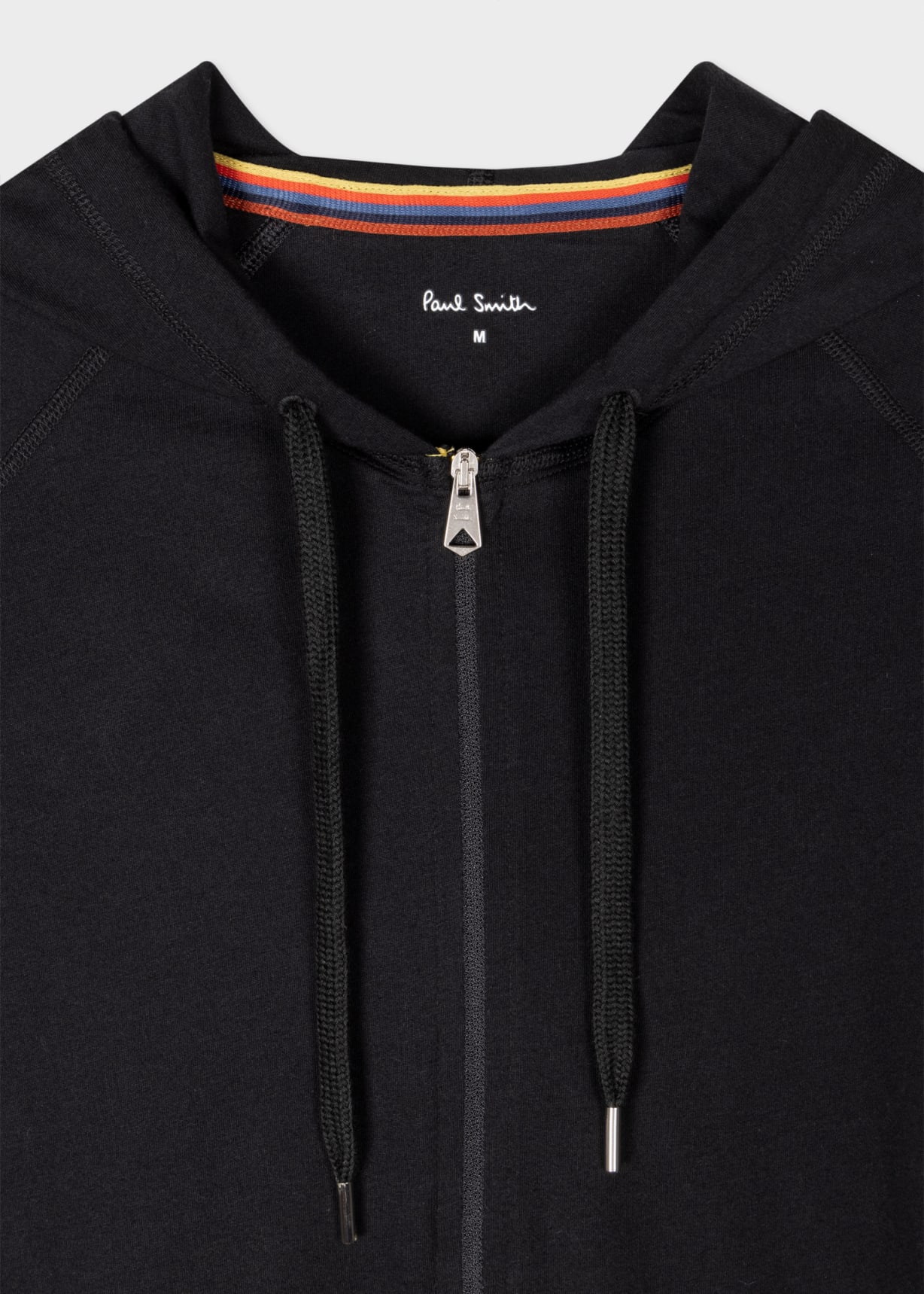 Men's Black Cotton Jersey Zip Lounge Hoodie