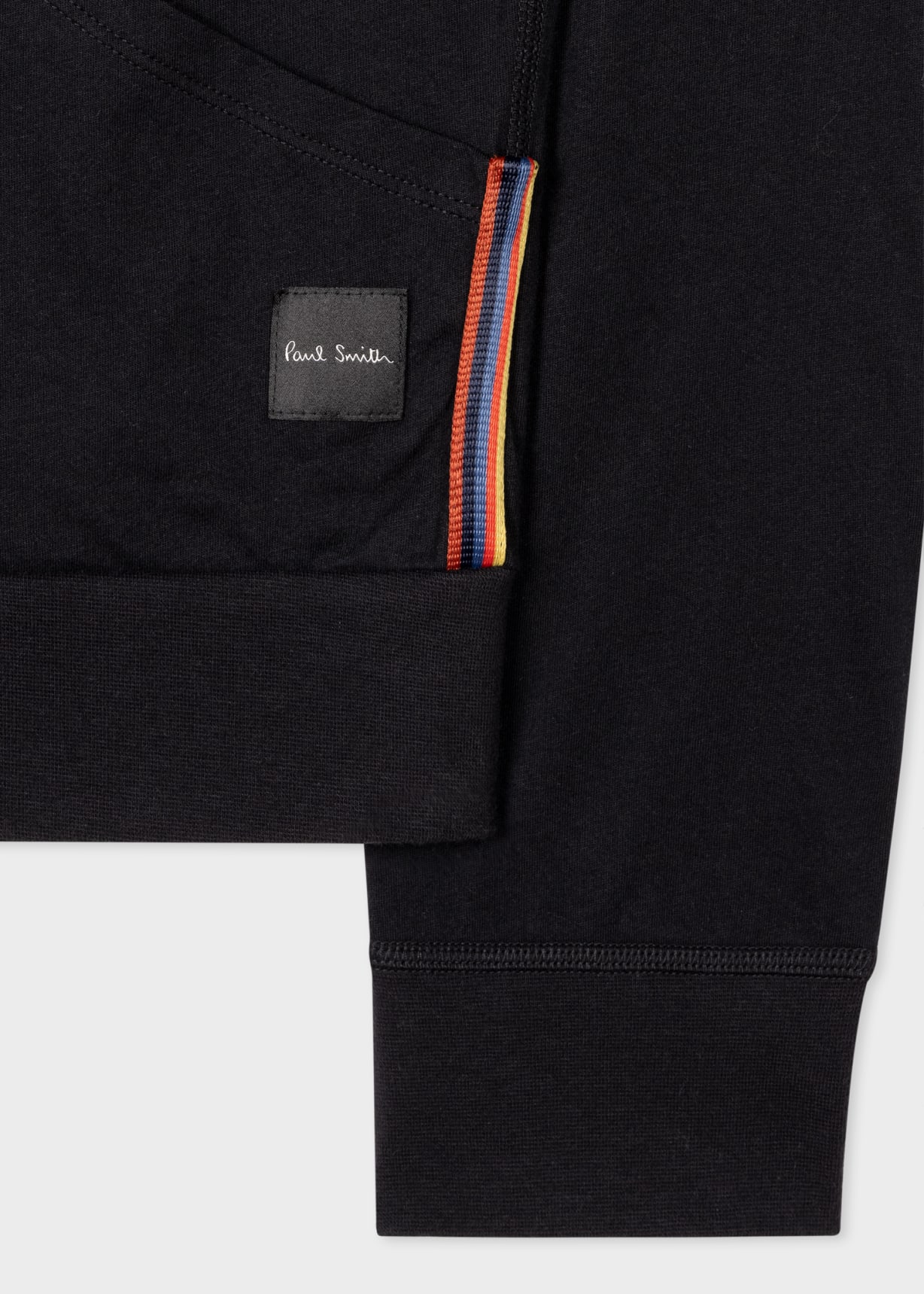 Men's Black Cotton Jersey Zip Lounge Hoodie