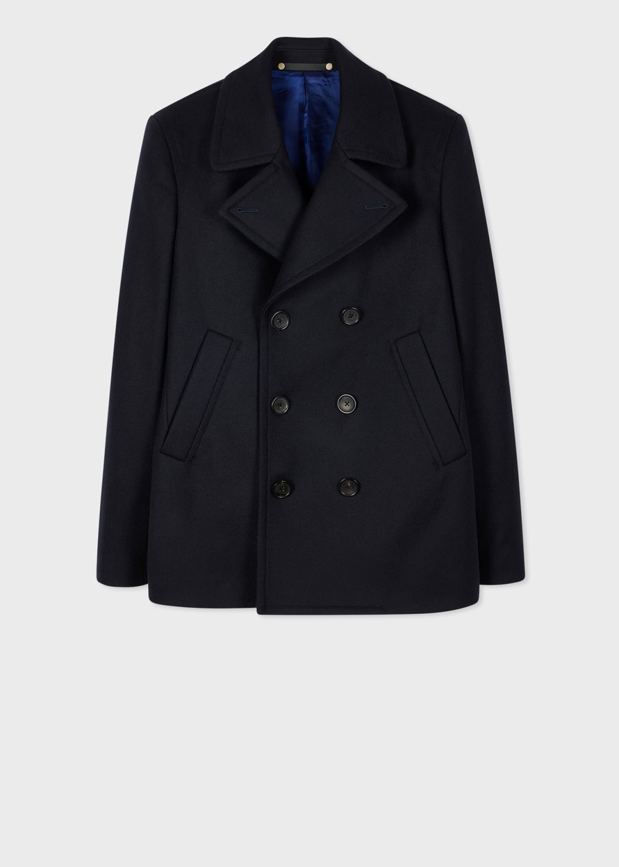 【美品】Paul Smith London ネイビーピーコート　毛100% Navy Wool-Cashmere Pea Coat
