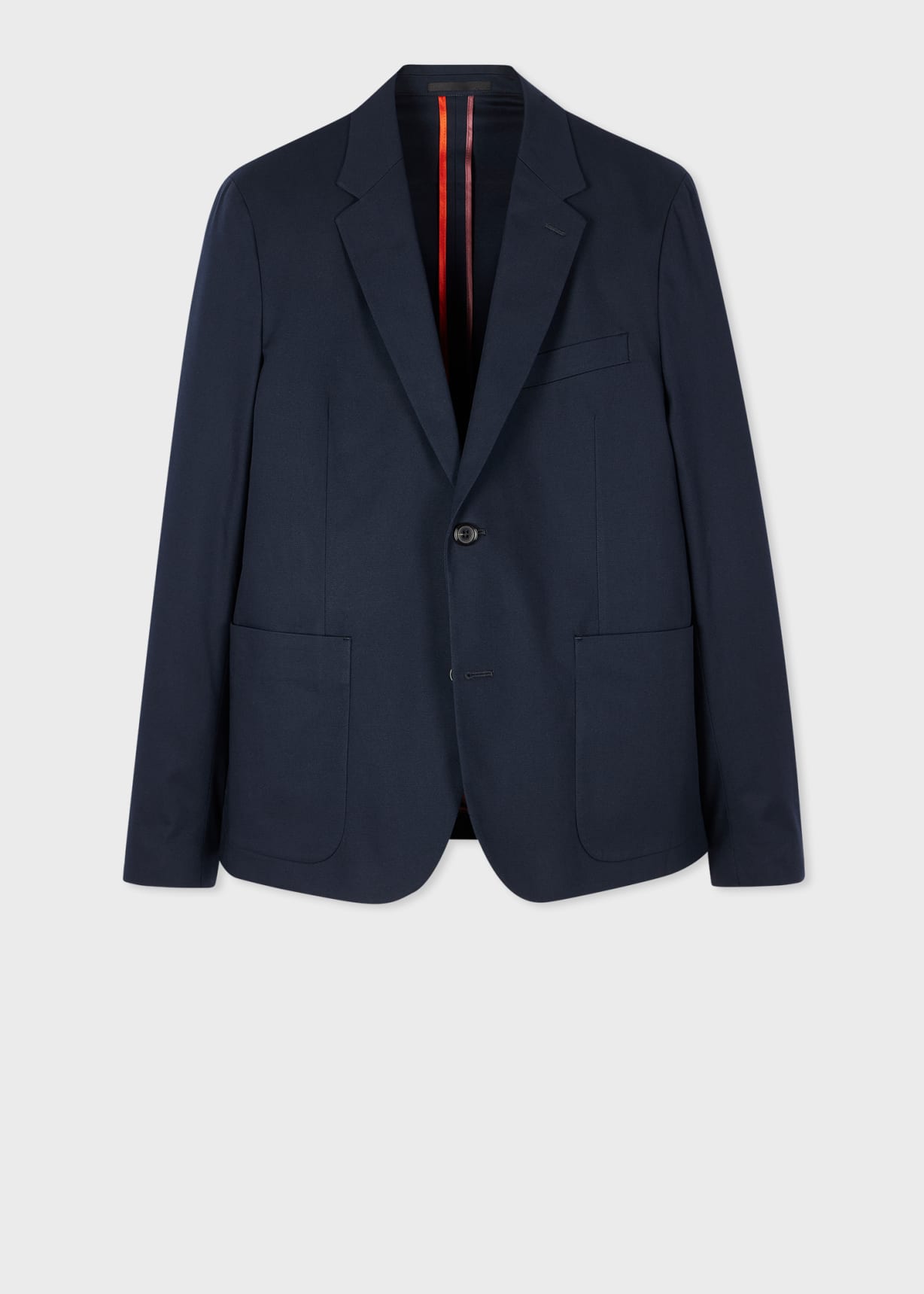Men's Mid-Fit Navy Stretch Organic Cotton Unlined Blazer