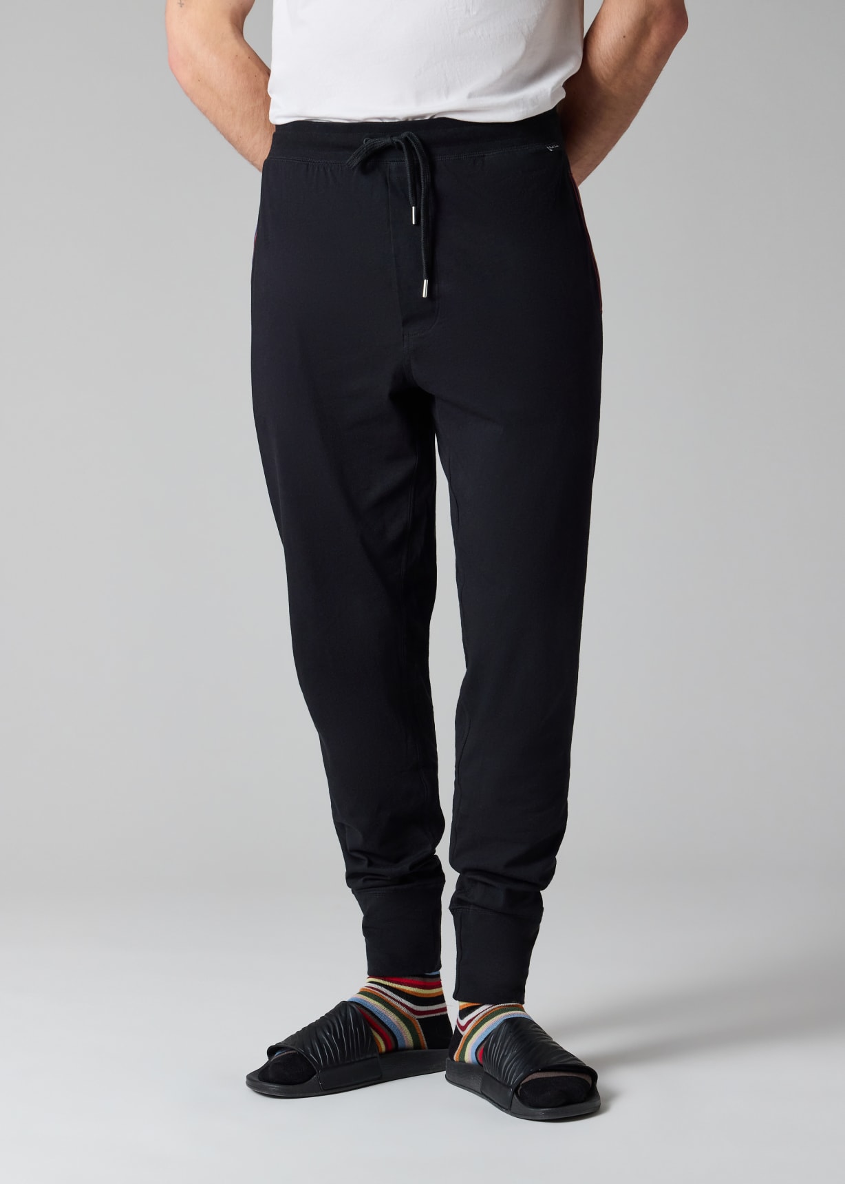 Men's Black Jersey Cotton Lounge Pants