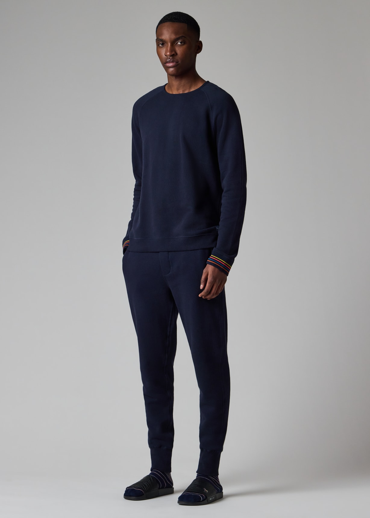 Navy Cotton 'Artist Stripe' Lounge Pants