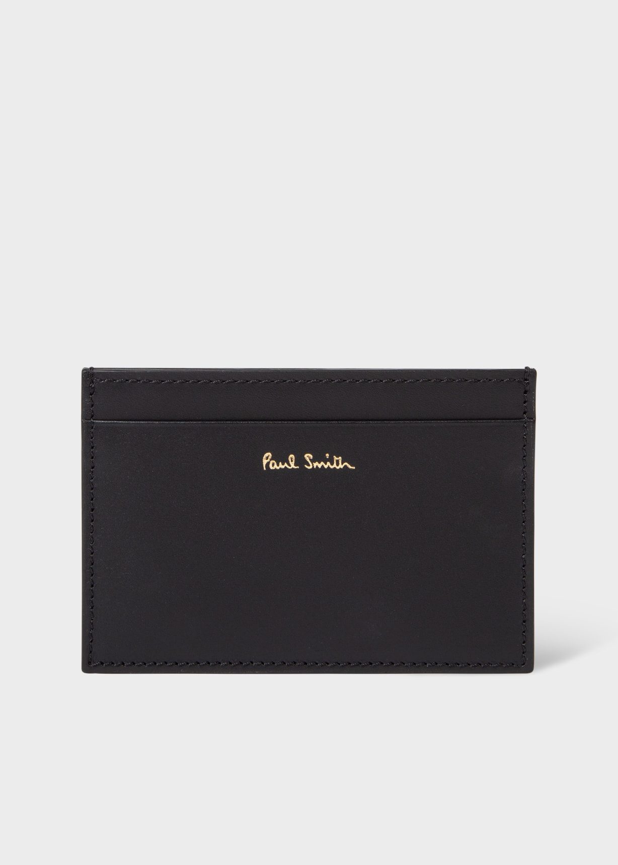 Black 'Signature Stripe' Leather Card Holder