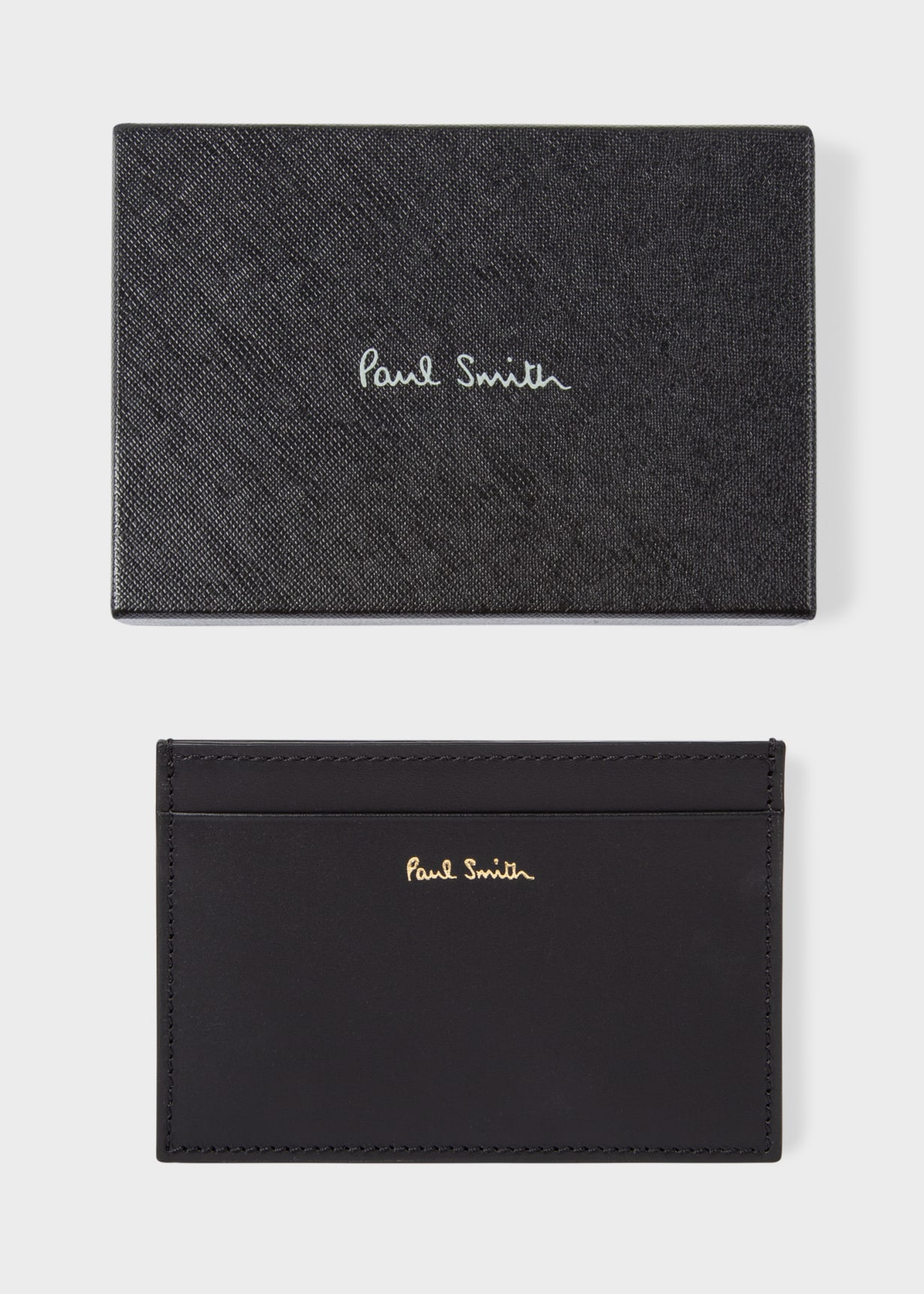 Black 'Signature Stripe' Leather Card Holder