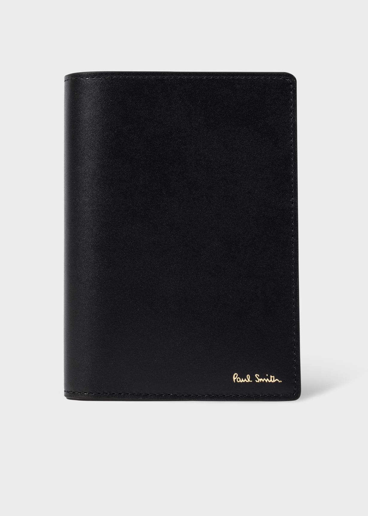 Black 'Signature Stripe' Interior Leather Passport Cover